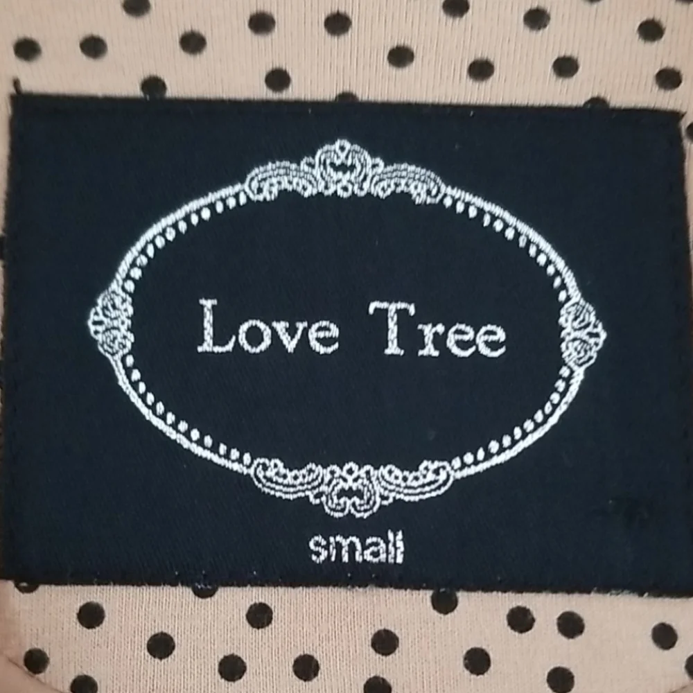 Love Tree Tan with black polka dots lined Blazer